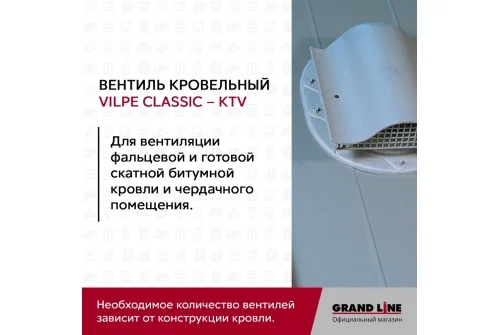 Вентиль кровельный Vilpe Classic KTV синий