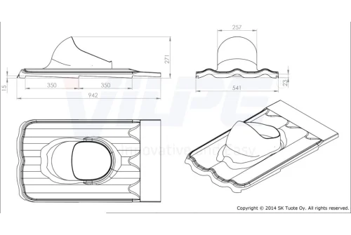Элемент проходной Vilpe Muotokate XL красный