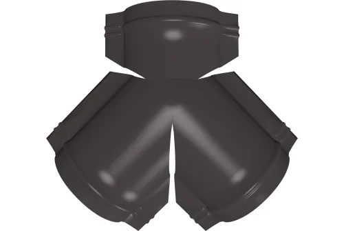 Тройник Y конька полукруглого 0,5 Satin с пленкой RR 32 темно-коричневый