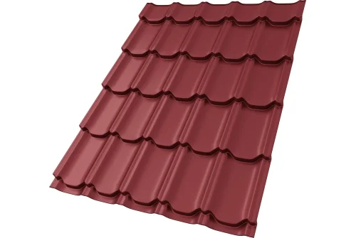 Металлочерепица "Квинта плюс" ("Kvinta plus") 0,5 Satin RAL 3011 коричнево-красный GrandLine – Столица крыш