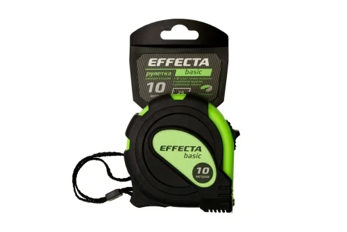 Рулетка Effecta Basic 10м с магнитом, 3 фиксатора