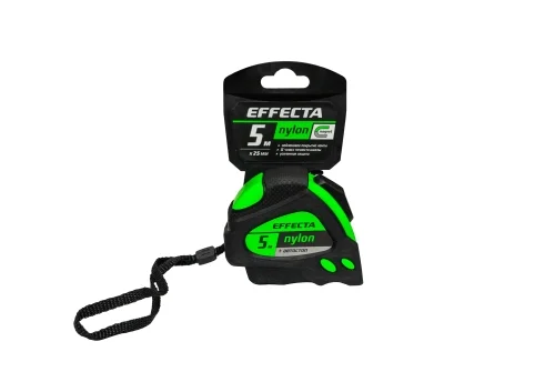 Рулетка Effecta Nylon 5м с магнитом, 2 фиксатора (580525)