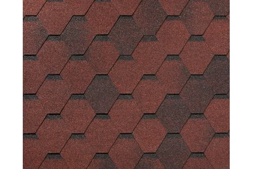 Черепица гибкая RoofShield Фемили Эко Лайт Стандарт красный с оттенением – Столица крыш