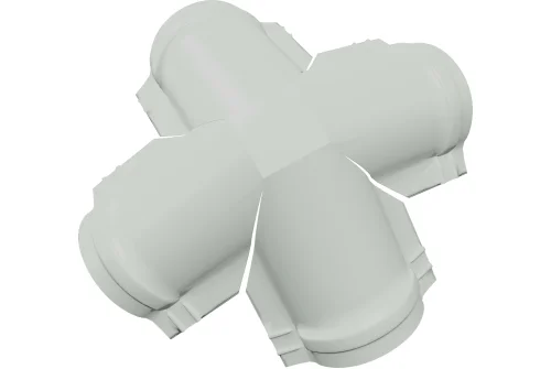 Четверник конька малого полукруглого 0,5 Satin с пленкой RAL 9003 сигнальный белый