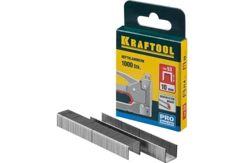 Скобы для степлера Kraftool 10мм узкие тип 53 1000шт (31670-10)