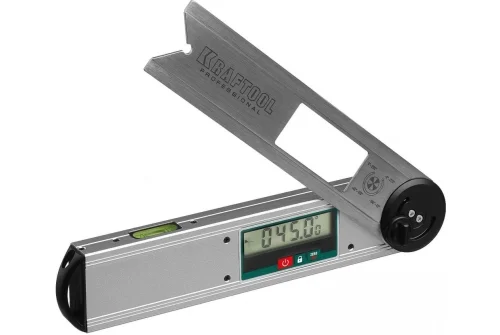 Угломер электронный Kraftool DAM-27 250мм, диапазон 0-225°, точность ±0,05°, функция HOLD, фиксация угла, выбор позиции нуля (34684)