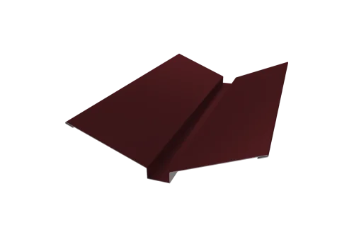 Планка ендовы верхней 115х30х115 0,45 PE с пленкой RAL 3005 красное вино (3м)