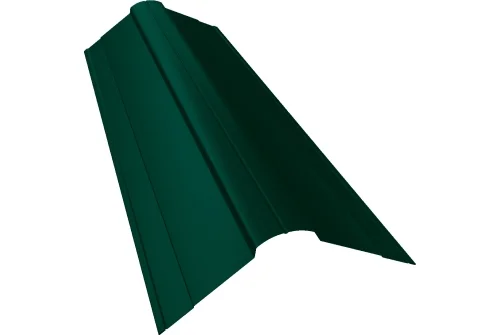 Планка конька фигурного 100x100 0,45 PE с пленкой RAL 6005 зеленый мох (2м)