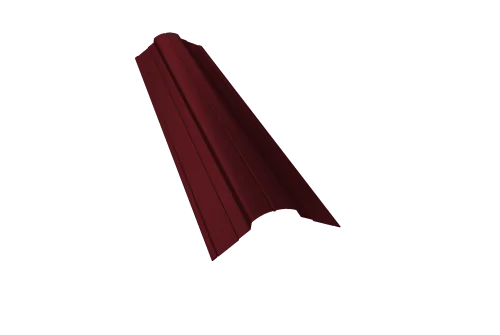 Планка конька фигурного 70x70 0,5 Satin с пленкой RAL 3005 красное вино (3м)