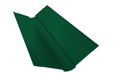 Планка ендовы верхней фигурной 150x150 0,45 PE с пленкой RAL 6005 зеленый мох (2м)