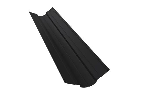 Планка ендовы верхней фигурной 70x70 0,5 Satin с пленкой RAL 9005 черный (3м)
