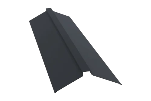 Планка конька плоского 150х40х150 0,45 PE-Double с пленкой RAL 7024 мокрый асфальт (3м)