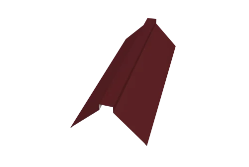 Планка конька плоского 175х50х175 0,5 Satin с пленкой RAL 3005 красное вино (3м)