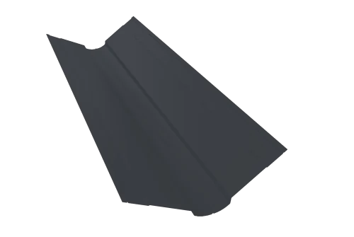Планка ендовы верхней фигурной 100x100 0,45 Drap TX RAL 7024 мокрый асфальт (2м)