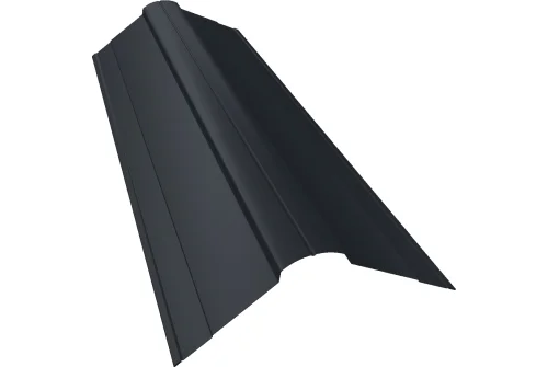Планка конька фигурного 100x100 0,45 Drap TX RAL 7024 мокрый асфальт (2м)