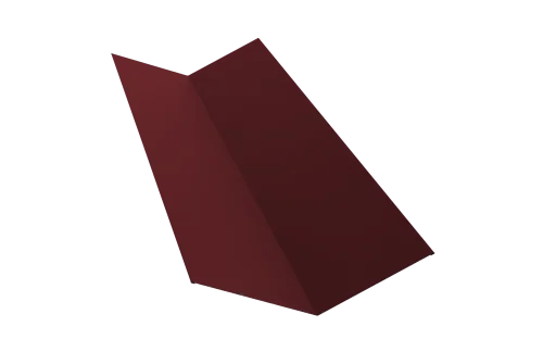 Планка ендовы верхней 145х145 0,45 PE с пленкой RAL 3005 красное вино (2м)