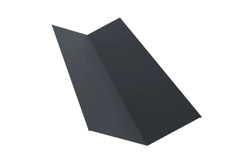 Планка ендовы верхней 145х145 0,45 PE с пленкой RAL 7024 мокрый асфальт (2м)