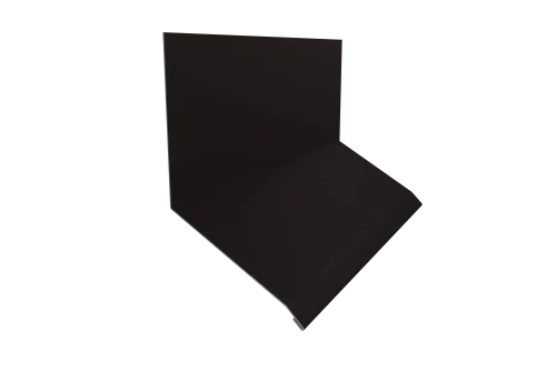Планка примыкание верхнее к стене фальц Grand Line 150х130х20 0,45 Drap RAL 9005 черный (2м)