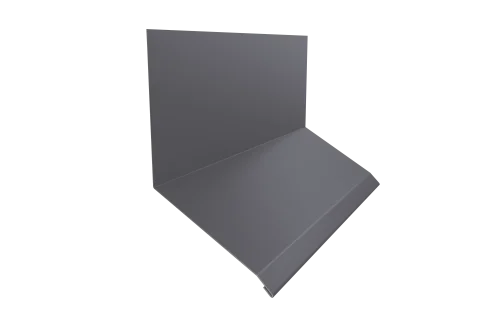 Планка примыкание верхнее к стене фальц 150х130х20 0,5 Satin с пленкой RAL 7004 сигнальный серый (3м)