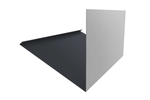 Планка примыкание верхнее к трубе фальц Grand Line 0,5 Satin с пленкой RAL 7024 мокрый асфальт (3м)