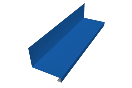Планка примыкание нижнее к трубе фальц Grand Line 0,5 Satin с пленкой RAL 5005 сигнальный синий (2м)