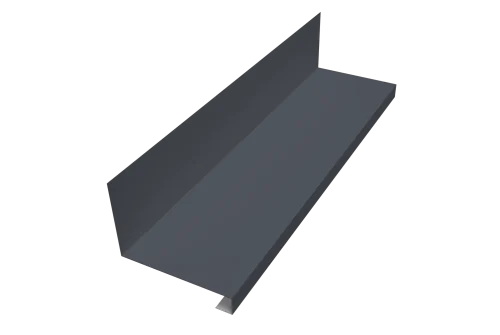 Планка примыкание нижнее к трубе для Кликфальц Pro 0,45 Drap TX RAL 7024 мокрый асфальт (2м)
