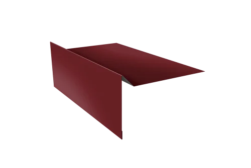 Планка ветровая для мягкой кровли простая 100х20х100 0,5 Satin с пленкой RAL 3005 красное вино (2м)