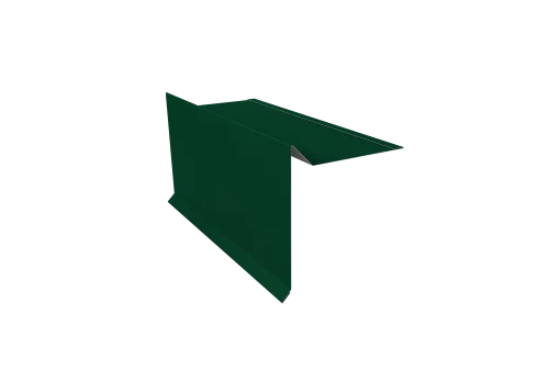 Планка ветровая с отгибом для мягкой кровли 100х20х70 0,5 Satin с пленкой RAL 6005 зеленый мох (3м)
