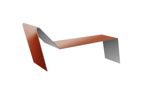 Планка примыкания для мягкой кровли 0,5 Satin с пленкой RAL 8004 терракота (3м)
