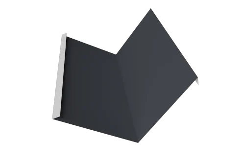Планка примыкания 115х115 Фартук S4 пристенный уголовой 0,5 Satin с пленкой RAL 7024 мокрый асфальт (3м)
