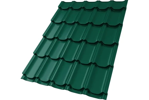 Металлочерепица "Квинта плюс" ("Kvinta plus") 0,5 Satin Matt TX RAL 6005 зеленый мох GrandLine – Столица крыш