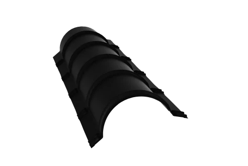 Планка конька полукруглого 0,45 Drap RAL 9005 черный (1,97м)