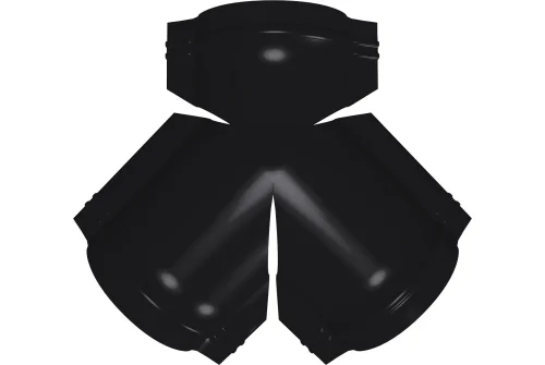 Тройник Y конька полукруглого 0,5 Satin Matt TX с пленкой RAL 9005 черный