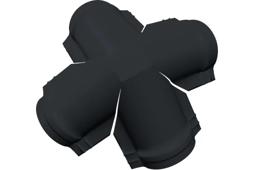Четверник конька малого полукруглого 0,5 Satin Matt TX с пленкой RAL 7024 мокрый асфальт