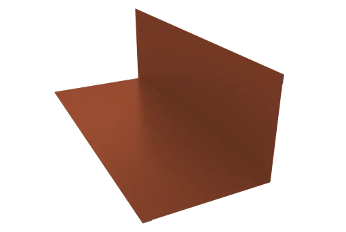 Планка примыкания 130х160мм 0,5 Satin с пленкой RAL 8004 терракота (2м)