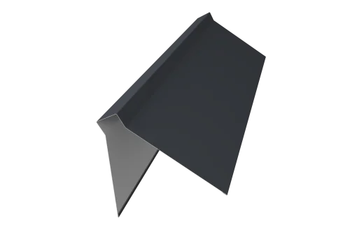 Планка конька плоского 220х50х220 0,5 Satin с пленкой RAL 7024 мокрый асфальт (3м)
