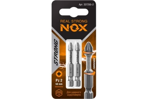 Бита торсионная Nox Strong Pz2х50мм E6,3 2 штуки карта (337250-2)