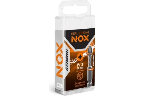 Бита торсионная Nox Strong Pz3х50мм E6,3 10 штук бокс (337350)