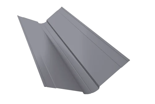 Планка ендовы верхней фигурной 150x150 0,45 PE-Double с пленкой RAL 7024 мокрый асфальт (2м)