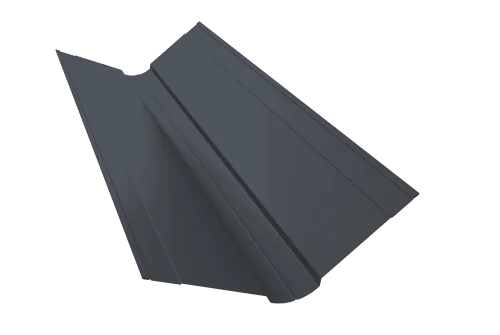 Планка ендовы верхней фигурной 150x150 0,4 PE с пленкой RAL 7024 мокрый асфальт (3м)