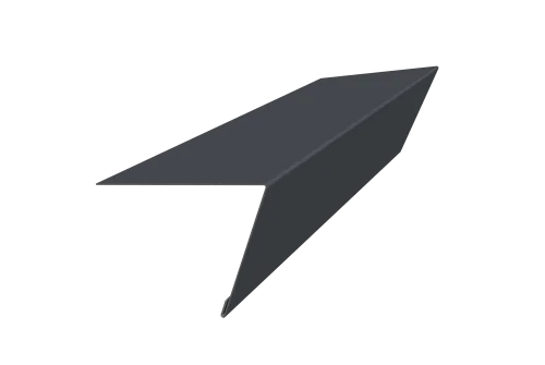 Планка капельник обратный 105х80 Фартук S16 0,5 Satin с пленкой RAL 7024 мокрый асфальт (3м)