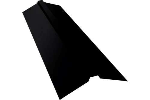 Планка конька прямоугольного 115х30х115 0,5 Satin с пленкой RAL 9005 черный (2м)
