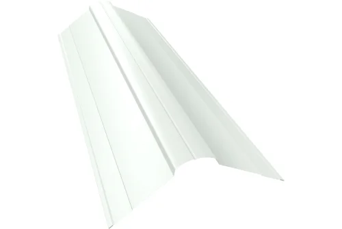 Планка конька фигурного 100x100 0,4 PE с пленкой RAL 9003 сигнальный белый (2м)