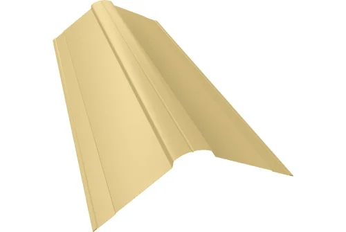 Планка конька фигурного 150x150 0,4 PE с пленкой RAL 1014 слоновая кость (3м)