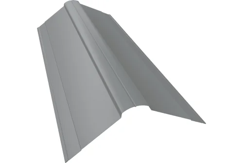 Планка конька фигурного 150x150 0,4 PE с пленкой RAL 7004 сигнальный серый (2м)