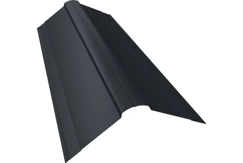 Планка конька фигурного 150x150 0,4 PE-Double с пленкой RAL 7024 мокрый асфальт (2м)