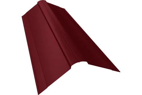 Планка конька фигурного 150x150 0,45 PE-Double с пленкой RAL 3005 красное вино (2м)