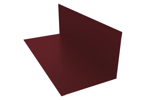 Планка примыкания 130х160мм 0,45 PE-Double с пленкой RAL 3005 красное вино (3м)