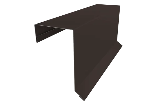 Планка торцевая кровельная фальц 65х97 0,45 PE-Double с пленкой RR 32 темно-коричневый (2м)