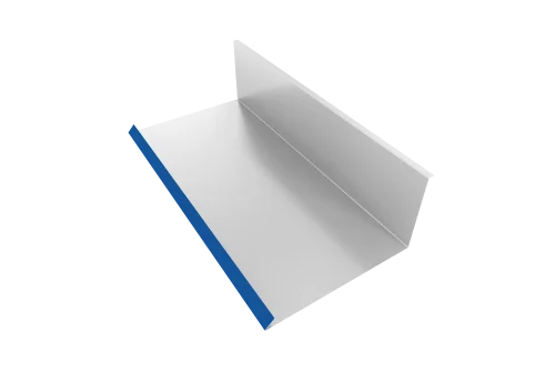 Планка примыкания нижняя к трубе 130х240 0,5 Satin с пленкой RAL 5005 сигнальный синий (2м)